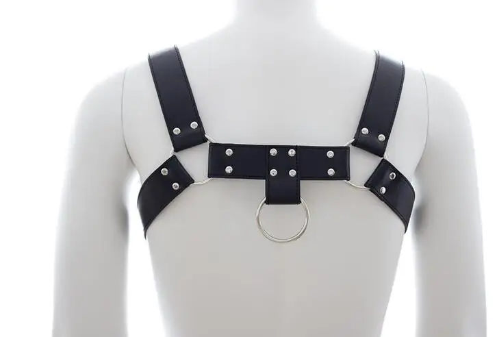 Мужские сексуальные кожаные ремни в стиле панк Наплечные скульптурные для груди