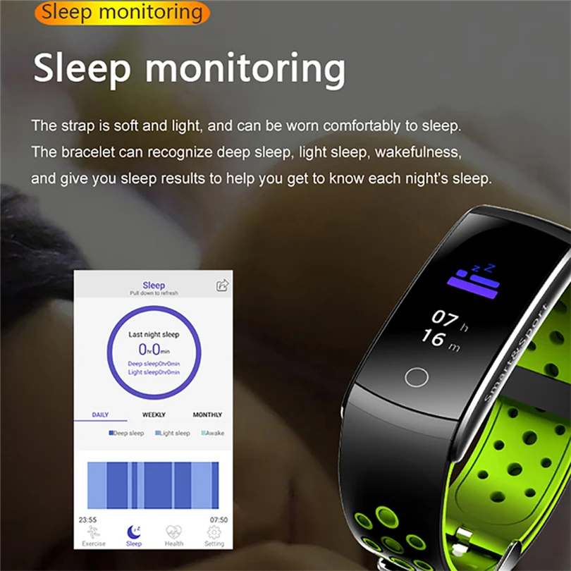 

Q8S Smart Band Heart Rate Monitor Waterproof Smart Bracelet Fitness Tracker Blood Pressure Smart Watch for Android IOS phone