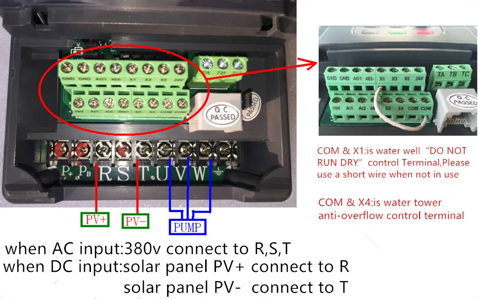 Инвертера DC 380 V 5500 W Солнечный центробежный водяной насос Максимальная скорость потока 68m3/h 3 года гарантии 6SPSC68/44-D380/5500