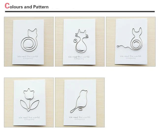 50 шт./лот металлическая Закладка Милая птица и кот скрепка для книги канцелярские