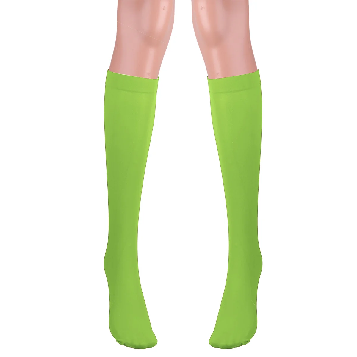 Fluorescent Green MSemis/1 пара мужских чулок, летние ультратонкие гольфы, эластичные гладкие носки выше икры, деловая одежда, нейлоновые носки - Цвет: Fluorescent Green