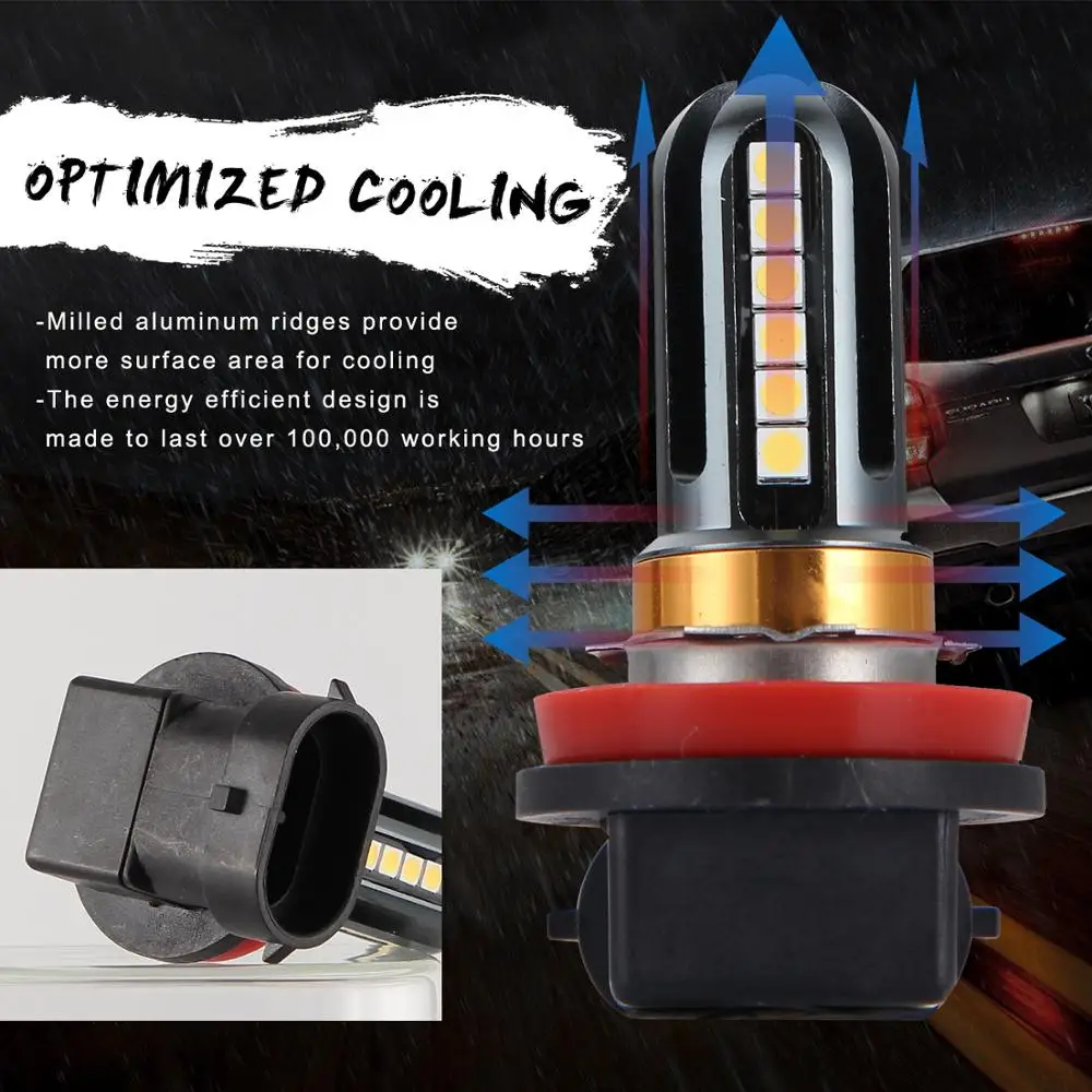 2 шт. светодиодный противотуманный фонарь с 4 боковыми чипами автомобильные лампы