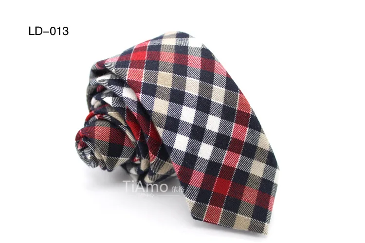 Мужской Хлопковый галстук модный клетчатый облегающий 5 см узкий в британском