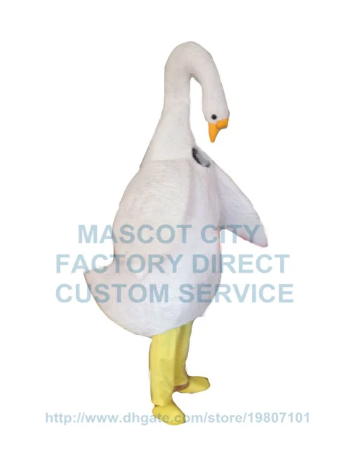 Реалистичный костюм талисман в виде гусиного лебедя оптовая продажа Мультяшные