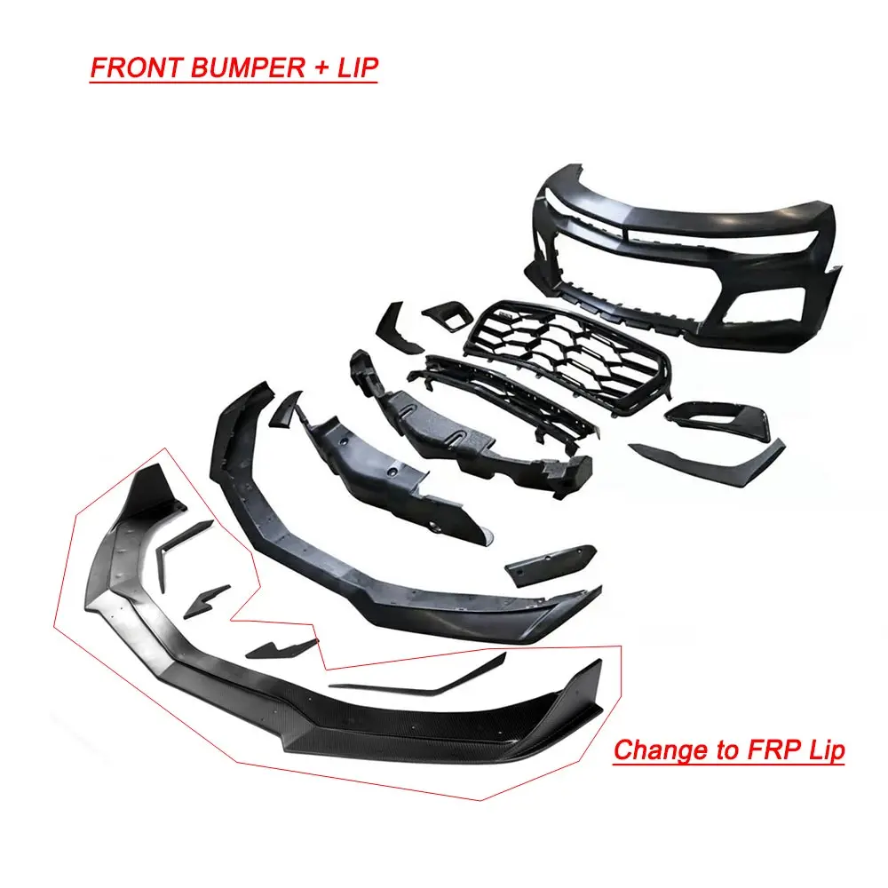 Bumper and FRP Lip Для Chevrolet Camaro- передний бампер для губ из углеродного волокна/FRP передний бампер спойлер - Цвет: Bumper and FRP Lip