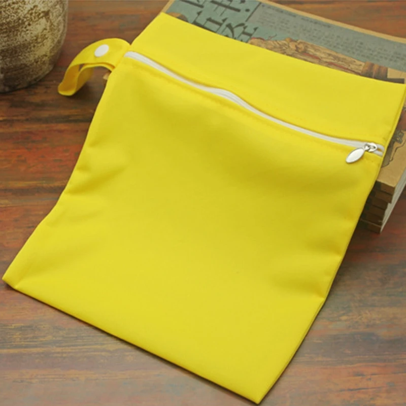 yellow Junejour, один карман, детская тканевая сумка для подгузников, влажная сумка, водонепроницаемая многоразовая сумка для подгузников, маленький размер, мумия, сухие дорожные сумки для переноски - Цвет: yellow