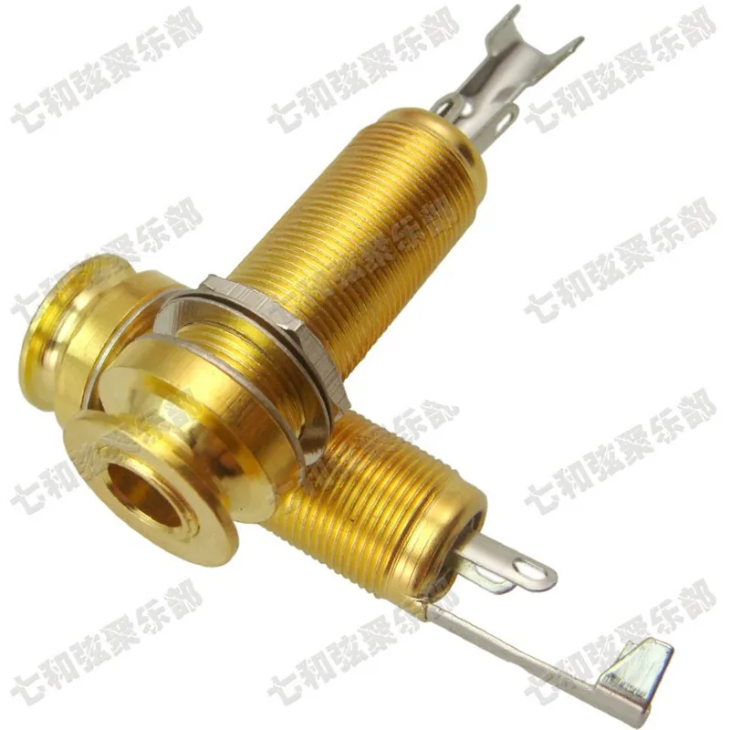 10 шт. Золотой цилиндр с резьбой электрическая гитара Бас выход входной конец