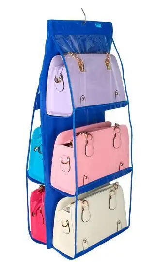 Goedkoop 6 Zakken Opknoping Opbergtas Purse Handtas Draagtas Organizer Closet Rack Hangers 4 Kleur