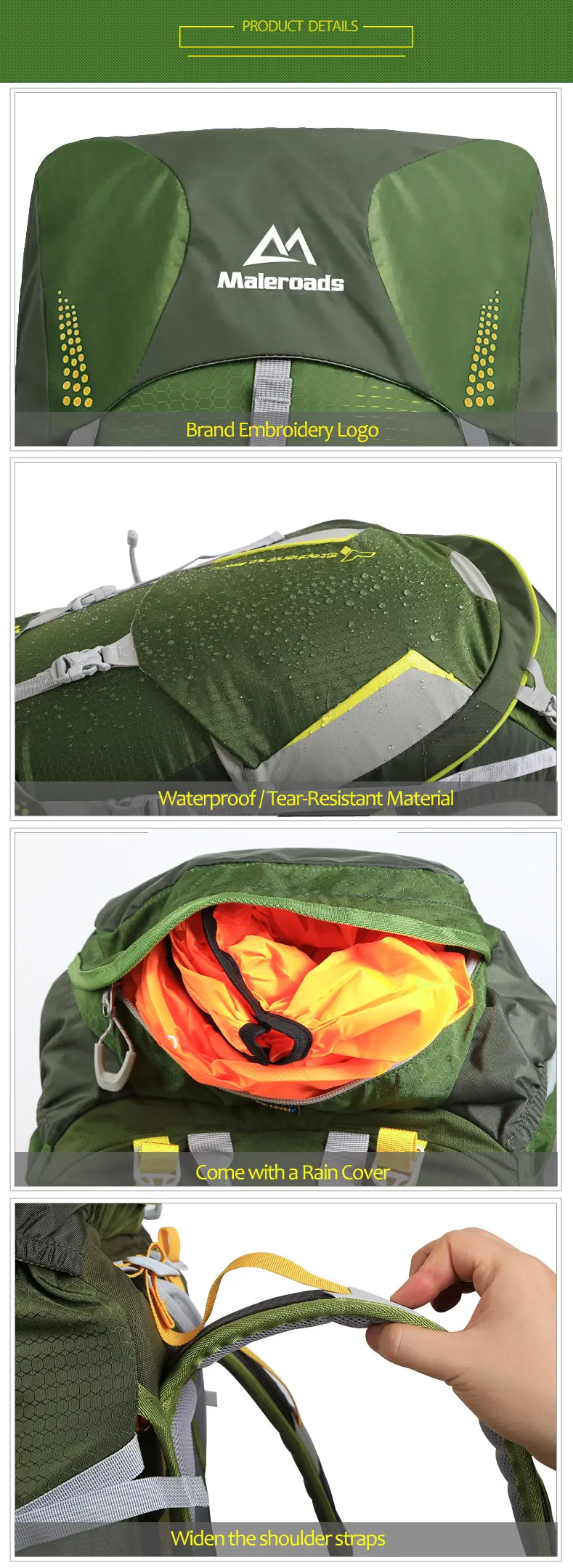 Maleroads 50L 60L профессиональный рюкзак для альпинизма, походная сумка для путешествий, походный рюкзак для мужчин и женщин
