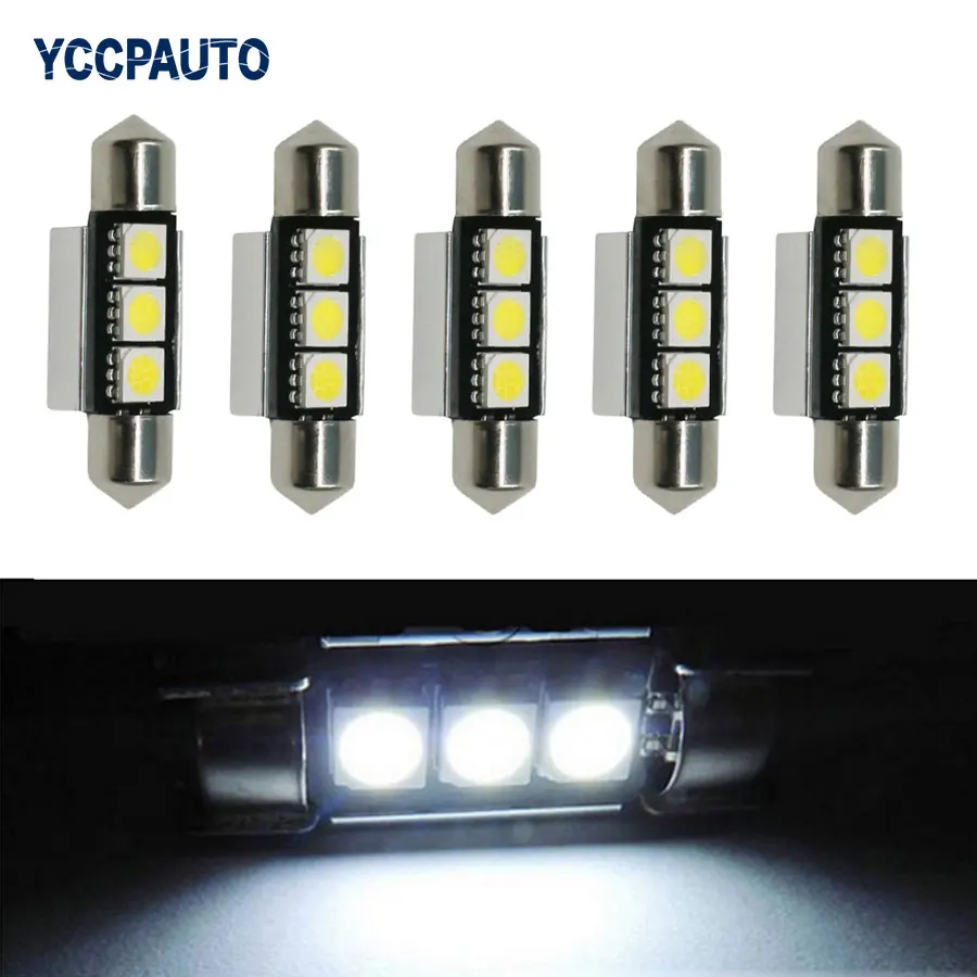 Белый CANBUS Festoon Dome C5W 36 мм 39 внутренняя лампа 3 SMD Автомобильный светодиодный