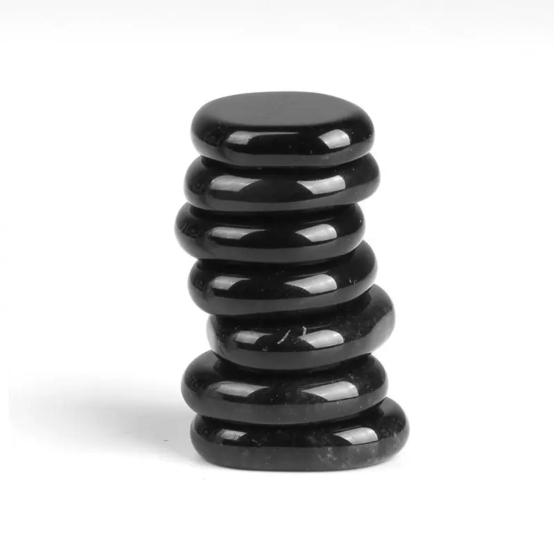 7 шт. черный обсидиан кварцевый кристалл набор чакр рейки полированная ладонь