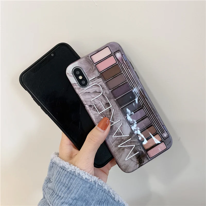 Голый палитра теней для век мобильного телефона чехлы iphone X XR XS Max Макияж Мягкий