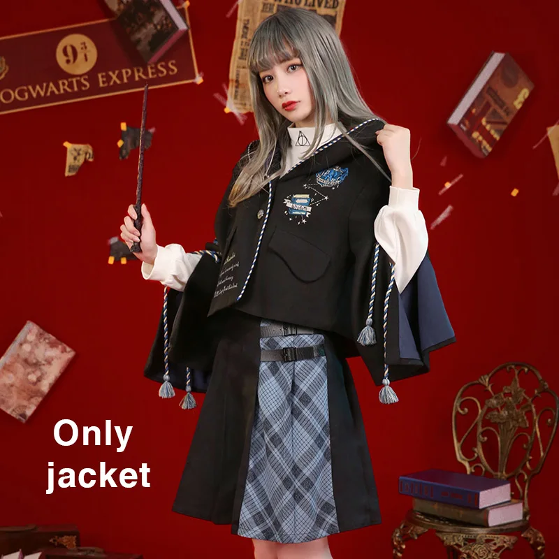 Hufflepuff Косплей шланг шарф Харрис Поттер костюм рубашки Толстовка coleccion куртка плащ для женщин мужские наборы - Цвет: Ravenclaw cloak