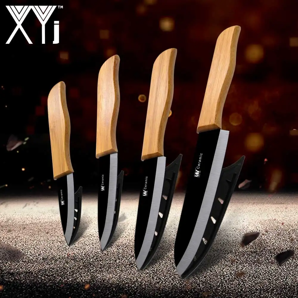 XYj керамические циркониевые щипцы для мяса из оксида бамбука кухонные ножи