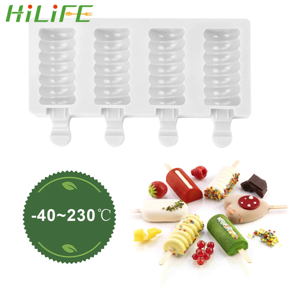 

HILIFE 4-полостная форма для мороженого, сделай сам, искусственный лоток, домашняя форма для мороженого случайного цвета, силиконовые кухонные ...