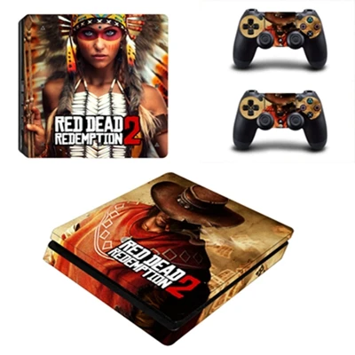 YSP4S-2075 Новое поступление Red Dead Redemption 2 PS4 тонкий кожи Стикеры для sony Игровые приставки 4 Slim консоли контроллер PS4 Стикеры s наклейка - Цвет: YSP4S-2075