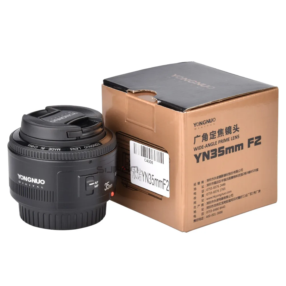 Объектив Yongnuo YN35mm F2 AF/MF фиксированный/Прайм автофокус для Canon 6D 760D 5D Mark IIII 550d 1100d 650D