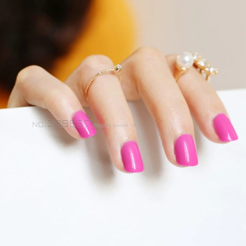 Накладные ногти ярко розовые короткие круглые и квадратные 24 шт.|false nails|nail falsefalse