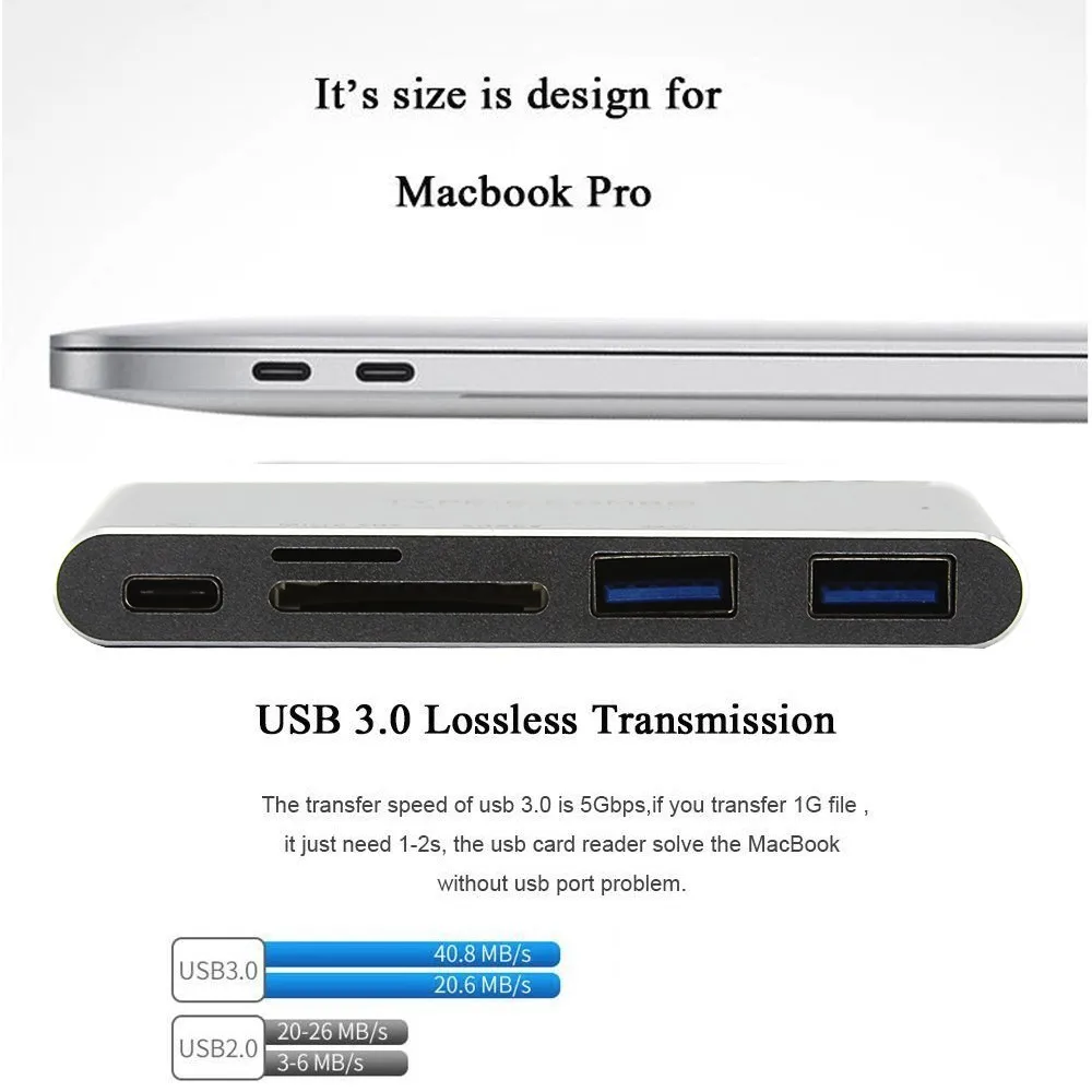 5 in1 Тип USB C концентратор Мощность с PD пружина высокое Скорость 3 0 разветвитель SD/TF