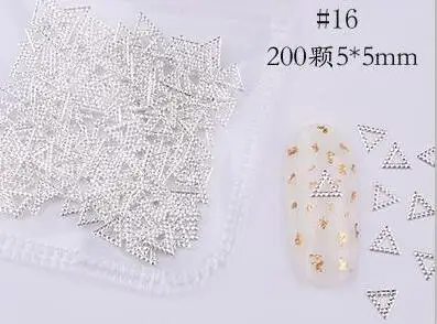 color 16(200pcs) 500/200 шт Металлизированное украшение для ногтей заклепки Шпильки 3D Diy Полые гвоздики для нейл-арта(C12-C67) Звезда Луна тонкий тусклый лак заклепки наклейки, JTY474 - Цвет: color 16(200pcs)