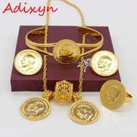 adixyn gold color coin jewelry set ethiopian necklace pendantearringsringbangle habesha wedding eritreaafrica gift