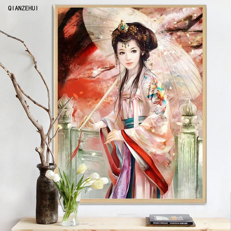 QIANZEHUI Стразы DIY пластиковые поделки алмазная глубокая Дворцовая наложница