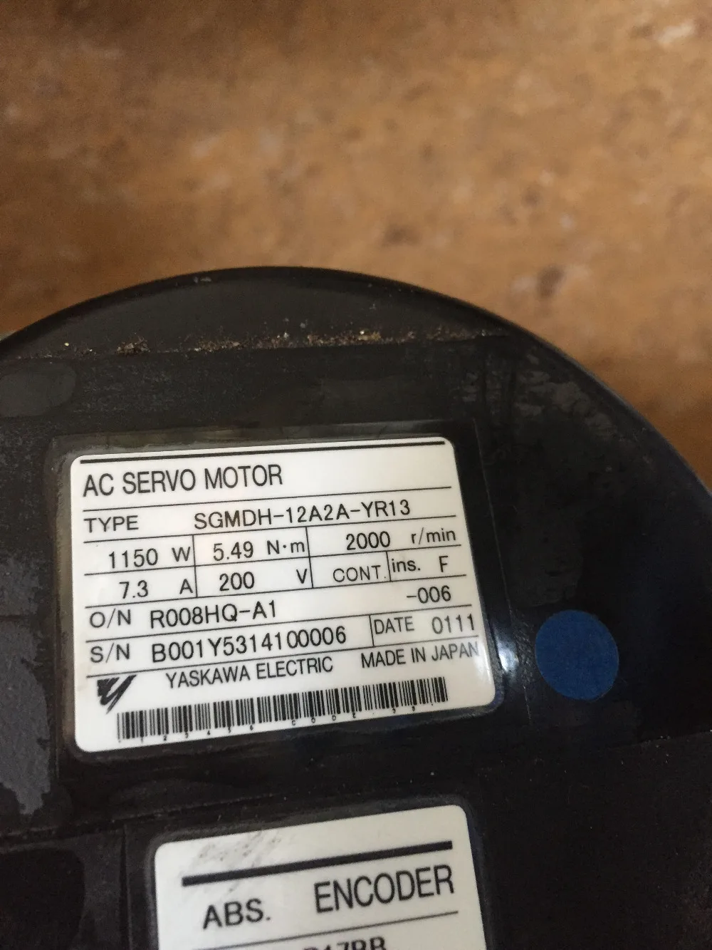 SGMDH 12A2A YR13 YASKAWA серводвигателя 1.15KW 200V 7.3A 2000OBR/мин ID81709|Детали инструментов| |