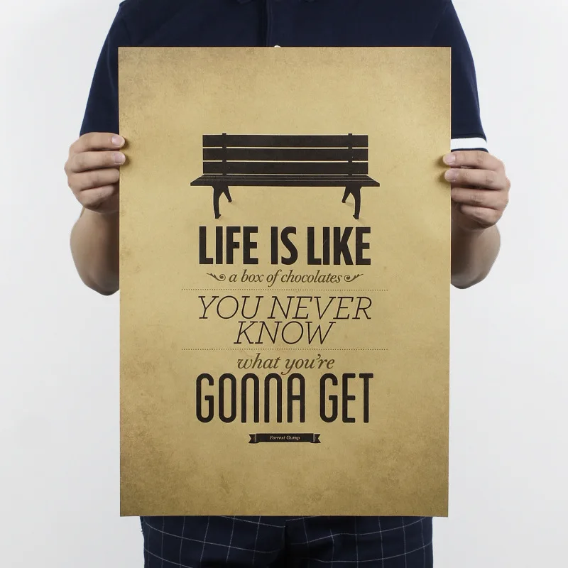 Life Series A Like Box Of Chocolates/Винтажные наклейки на стену из крафт-бумаги Bar Retro плакат