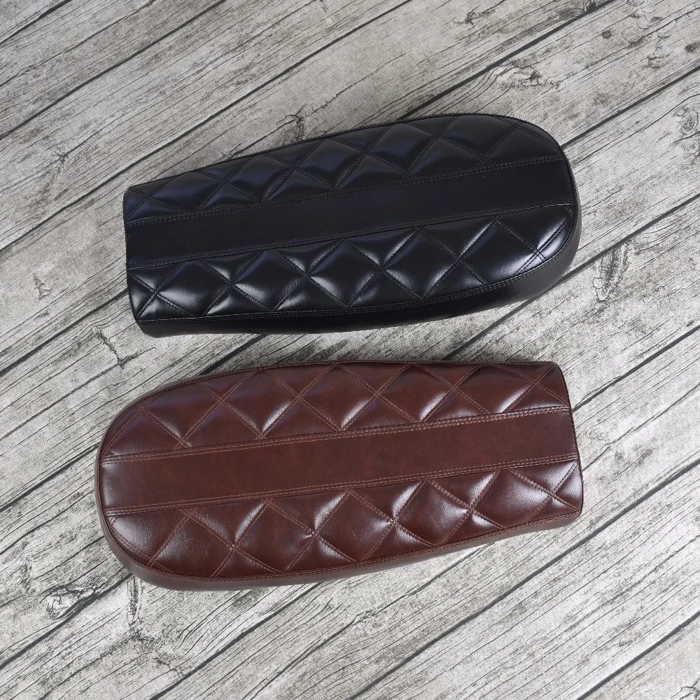 

53cm Universal Seat Covers Cafe Racer Seat Waterproof Leather Saddle Seat black