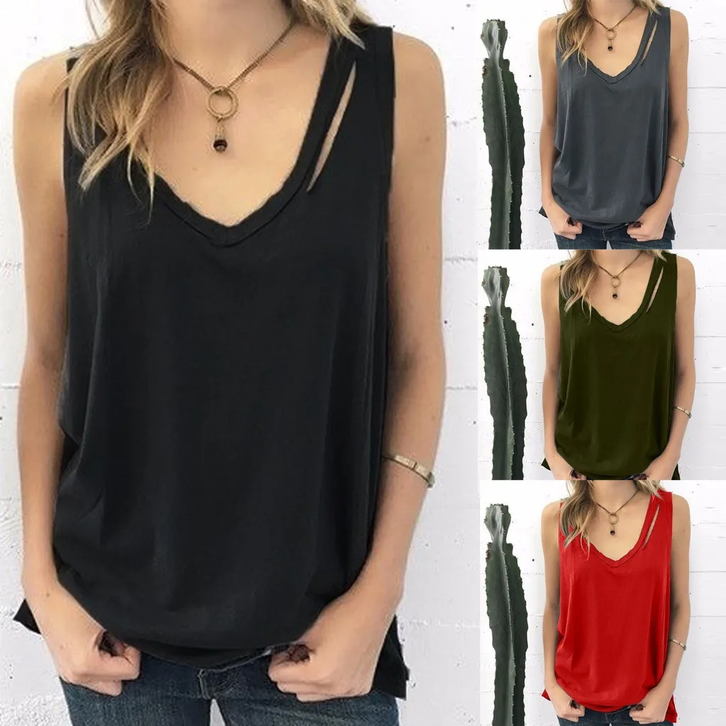 

Vest Top Summer 2019 Sexy Hot Sale Summer Tops Women Sleeveless Round Neck Loose T Shirt Ladies Vest D300526