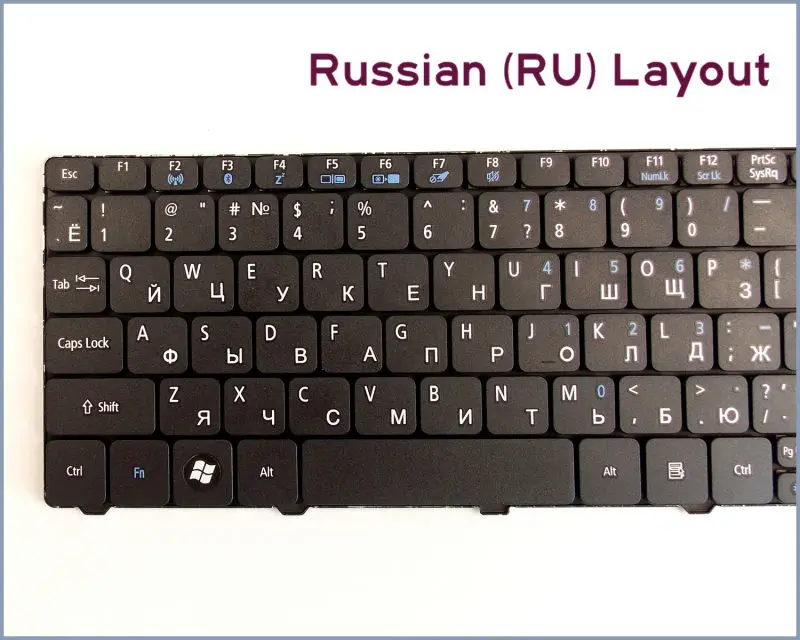 Новая русская версия клавиатуры для ноутбука Acer eMachines 355 eM355 Черная|keyboard toshiba|keyboard