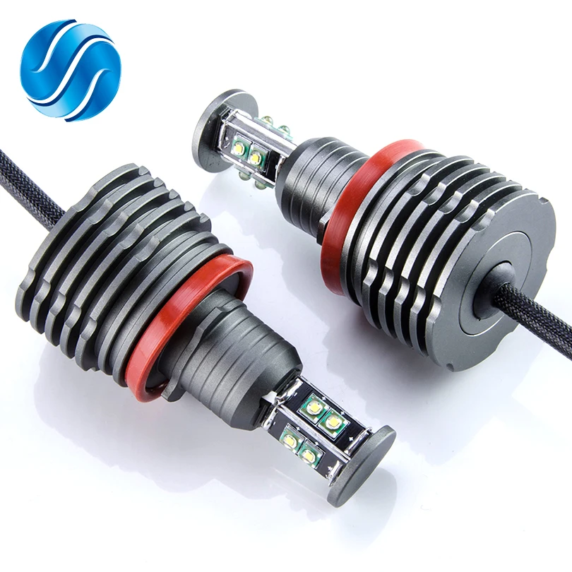 

flytop 2 Pieces(1 Set) 2*40W 80W H8 Angel Eyes LED Marker XENON White 7000K for E90 E92 X5 E71 X6 E82 M3 E60 E70