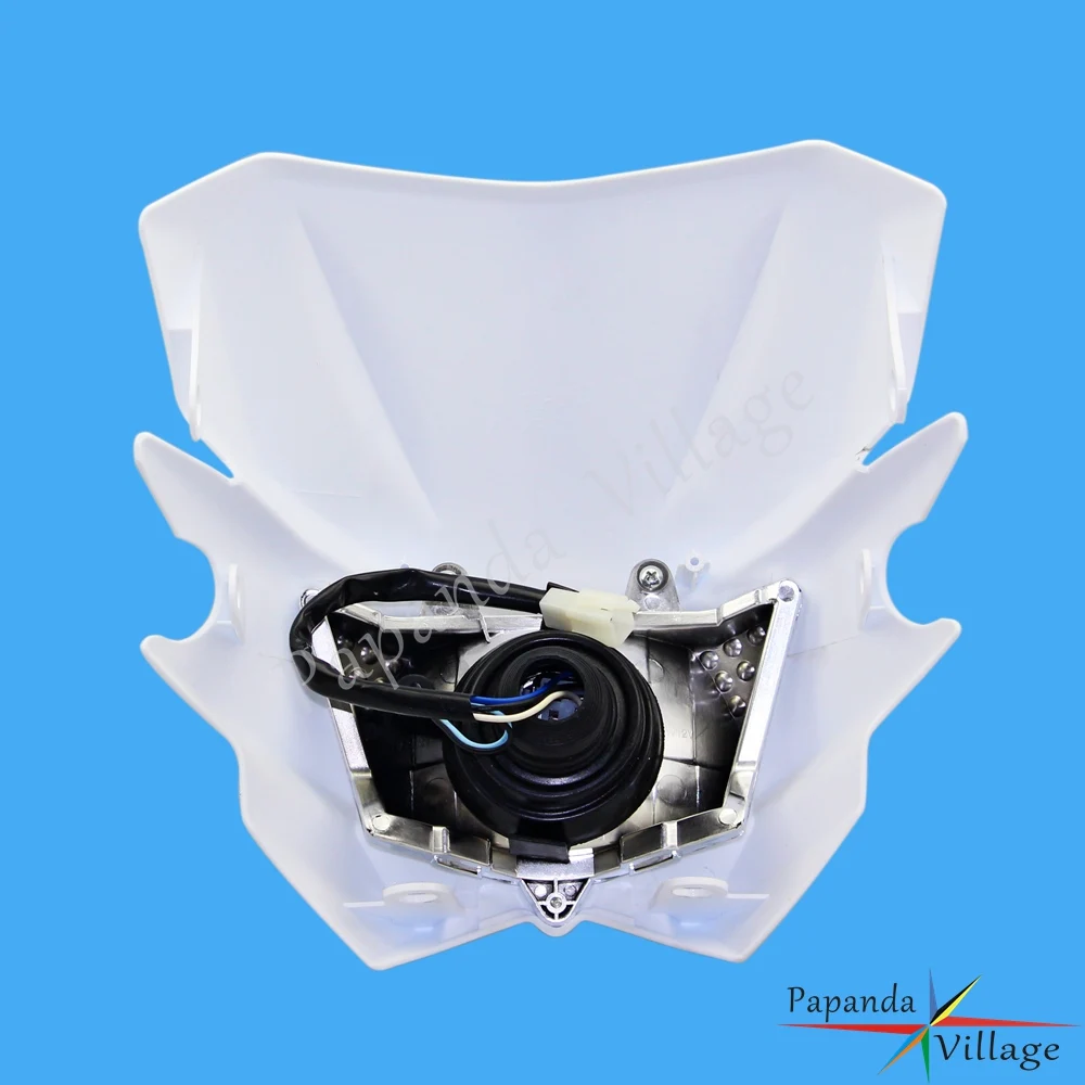 White Dual Sport Motocross Headlight Dirt Bike Headlamp Fairing Off Road for Kawasaki KX KLX KLR KLE ZZR KDX 110 250 450 650 |