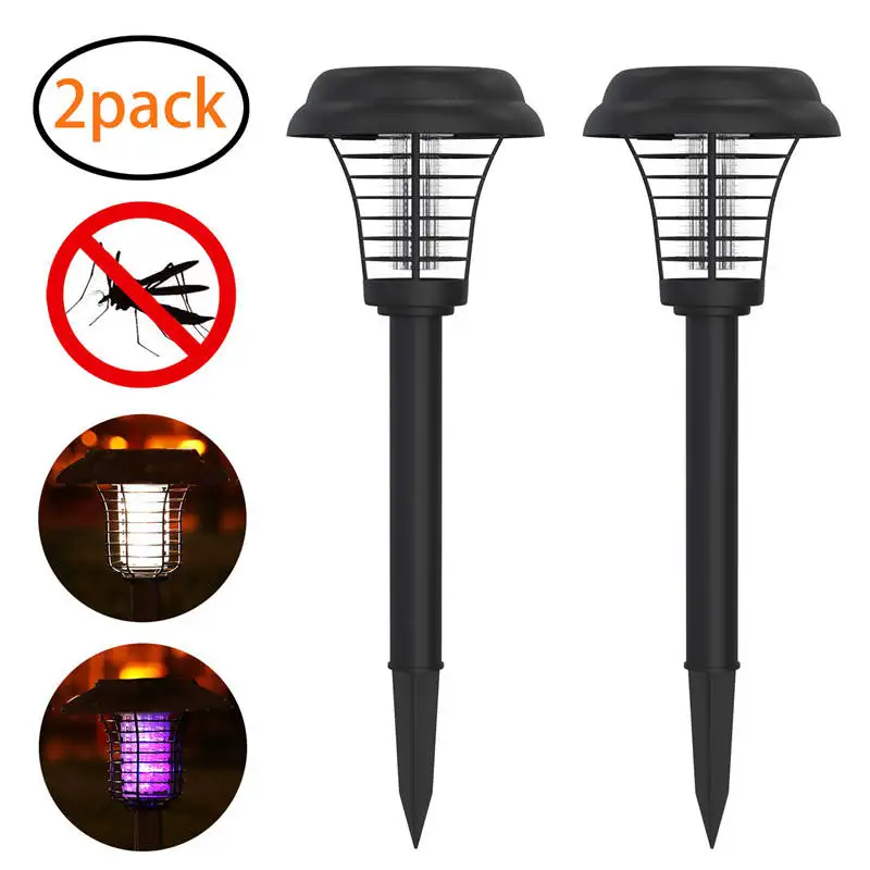2 шт. Солнечная энергия светодиодный светильник от комаров насекомых Zapper убийца
