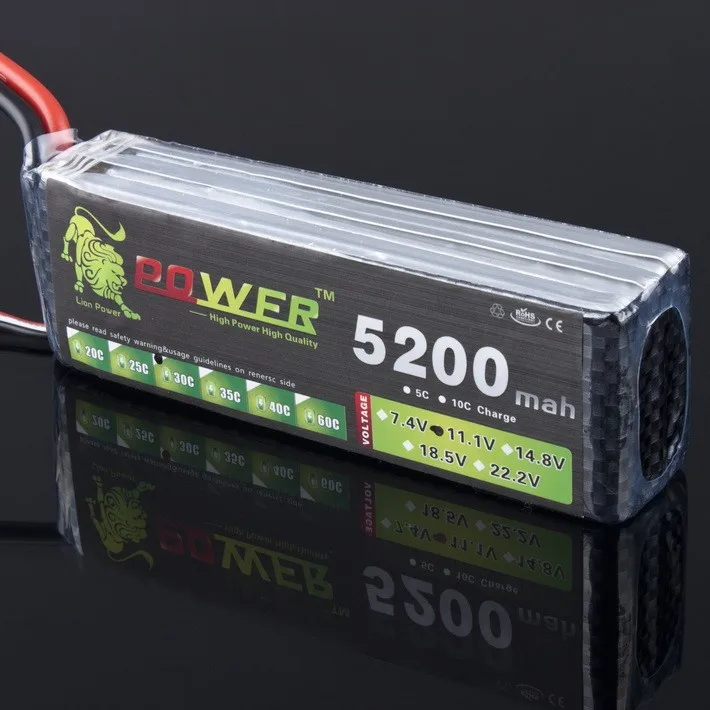 Высококачественный аккумулятор LION POWER Lipo 3S 11 1 В 5200 мАч 30C для радиоуправляемого