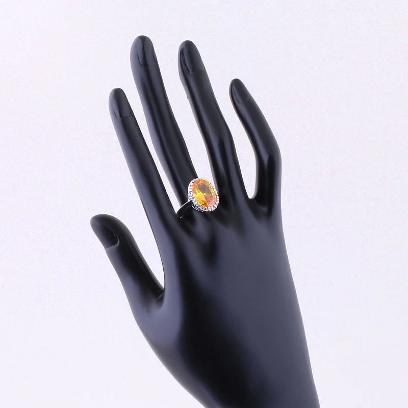 Женский ювелирный комплект из колье и серёг с жёлтым кристаллом|jewelry sets for women|fashion