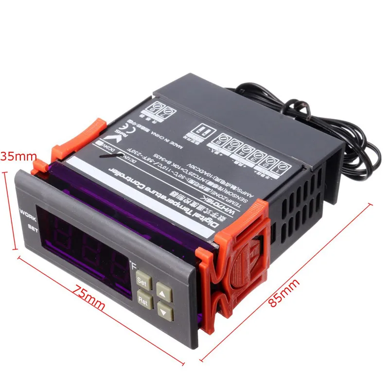 WH7016K DC12V Цифровой полупроводниковый регулятор температуры Термоэлектрический охладитель Пельтье термостат