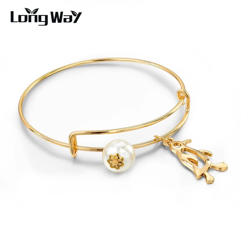 Женский браслет LongWay золотистый из нержавеющей стали с расширяемой проводкой