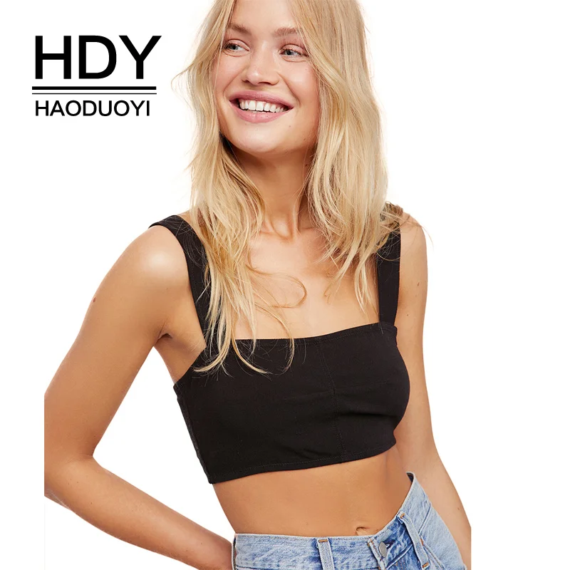 Бюстгальтер HDY Haoduoyi Женский однотонный черный без косточек Повседневный дышащий