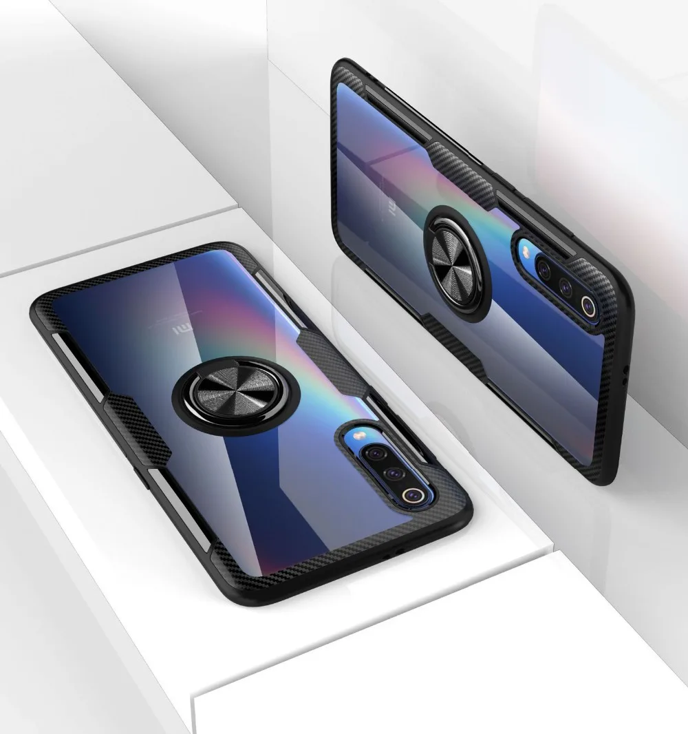 Xiaomi mi 9 чехол, мягкий силиконовый бампер, прозрачная задняя крышка для xiaomi mi 9, магнитный автомобильный держатель, кольцо для xiaomi mi 9 SE чехол s m9
