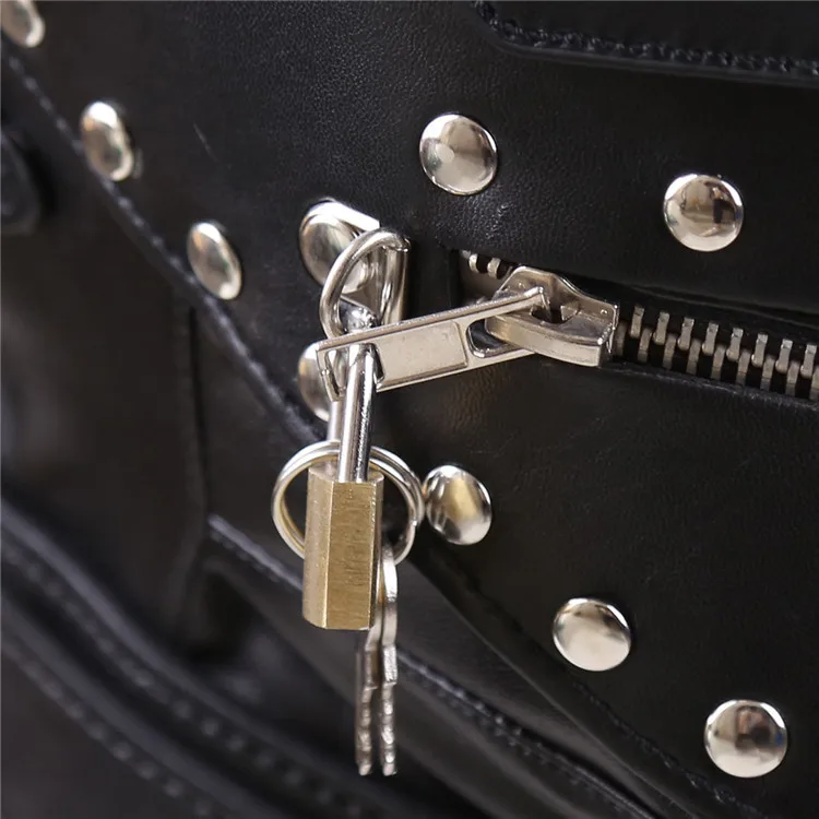 Маска с капюшоном замком на молнии открытым ртом для рабыни БДСМ связывание секс