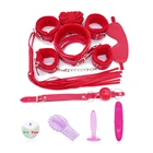 Набор для бондажа DOMI, презервативы, плетка, наручники, манжеты для ног, Анальная пробка, вибратор, фаллоимитатор для взрослых, эротическая игрушка, секс-игрушка (11 шт.)