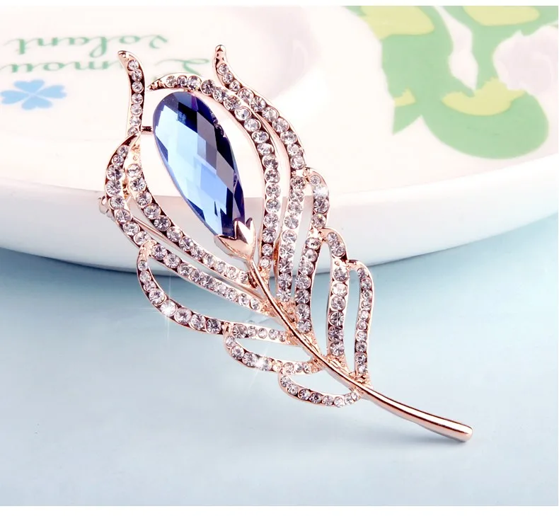 Розовое золото синий кристалл горный хрусталь с брошью для платье DIY ремесла