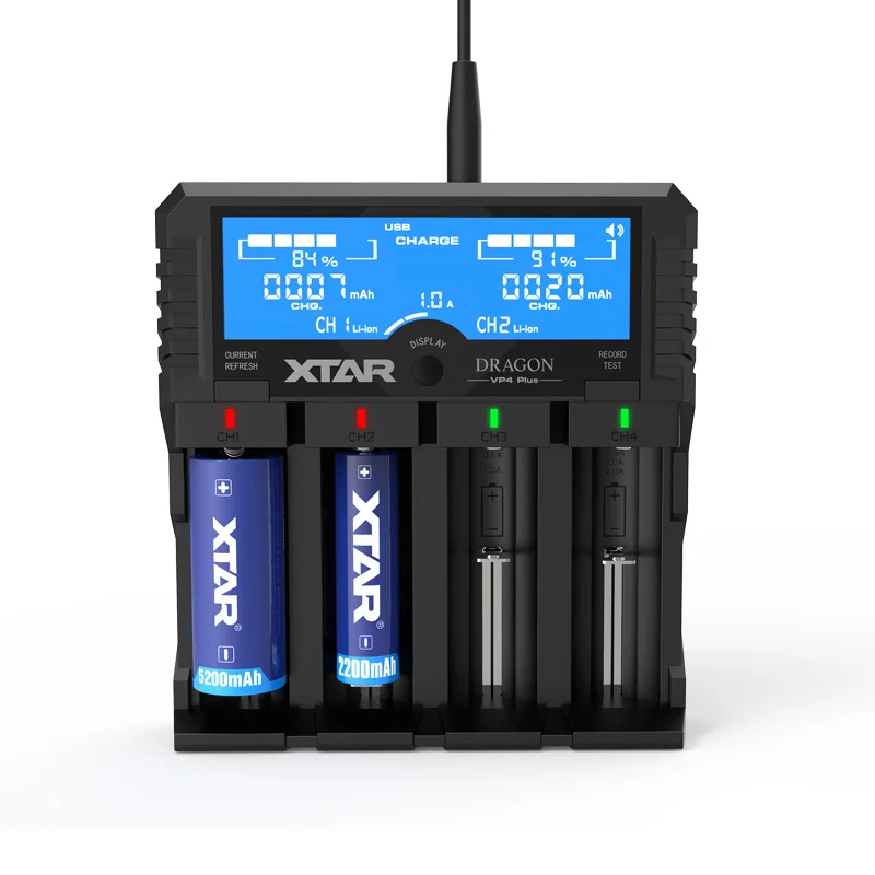 Оригинальное умное зарядное устройство XTAR DRAGON VP4 PLUS комплект с мешочком и