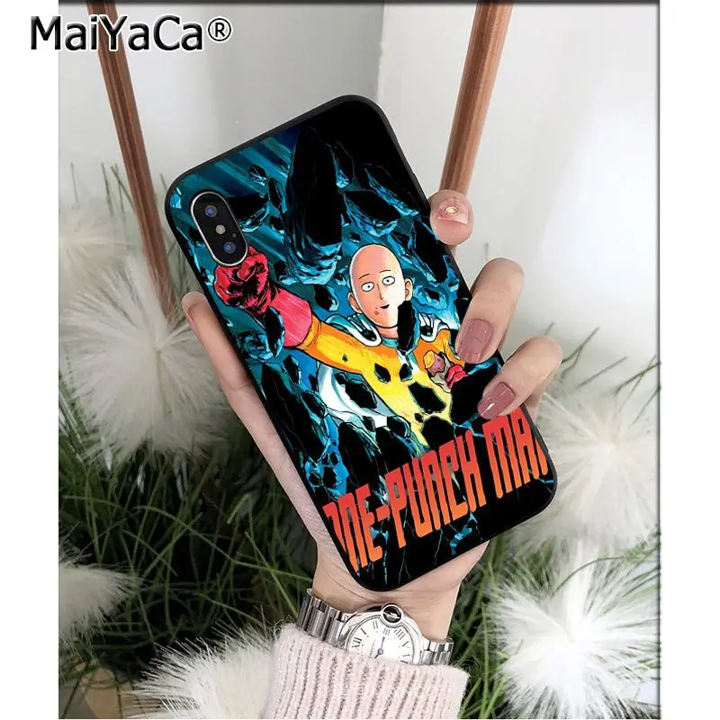 MaiYaCa ONE PUNCH MAN Saitama аниме Силиконовый ТПУ мягкий черный чехол для телефона для iPhone 6S 6plus 7plus 8 8Plus X Xs MAX 5 5S XR