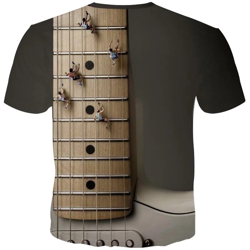 

YFFUSHI Male 3d T-shirts Musical Instrument Print T Shirts Men Hip Hop Cool Summer Tops Tees 5xl Streetwear Plus Size