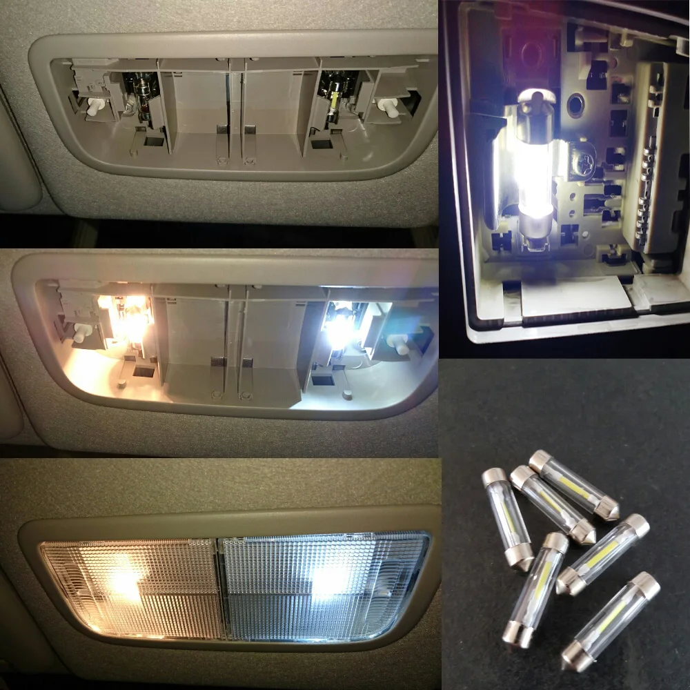 2 шт. Festoon 360 градусов светодиодный автомобильный светильник белый c5w DC 12v 31mm 36mm для
