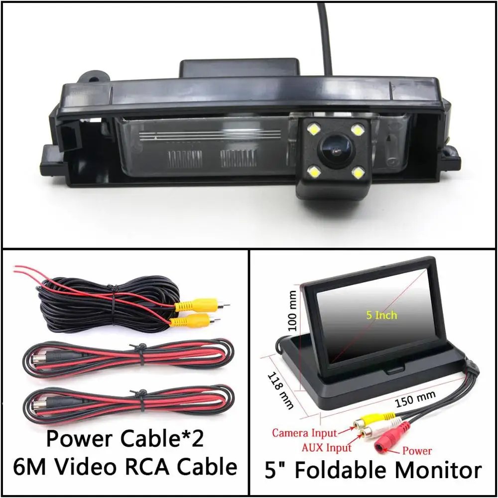 Cam N 5 inch Fold Owtosin Reverse Rear View Camera For Toyota Vitz Platz Yaris Hatchback RAV4 RAV-4 Car Accessories Backward Backup Camera - Название цвета: Cam N 5 inch Fold