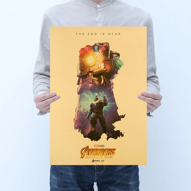 1 шт. постер из фильма мстители Бесконечность рукавица танос крафт-бумага Ретро