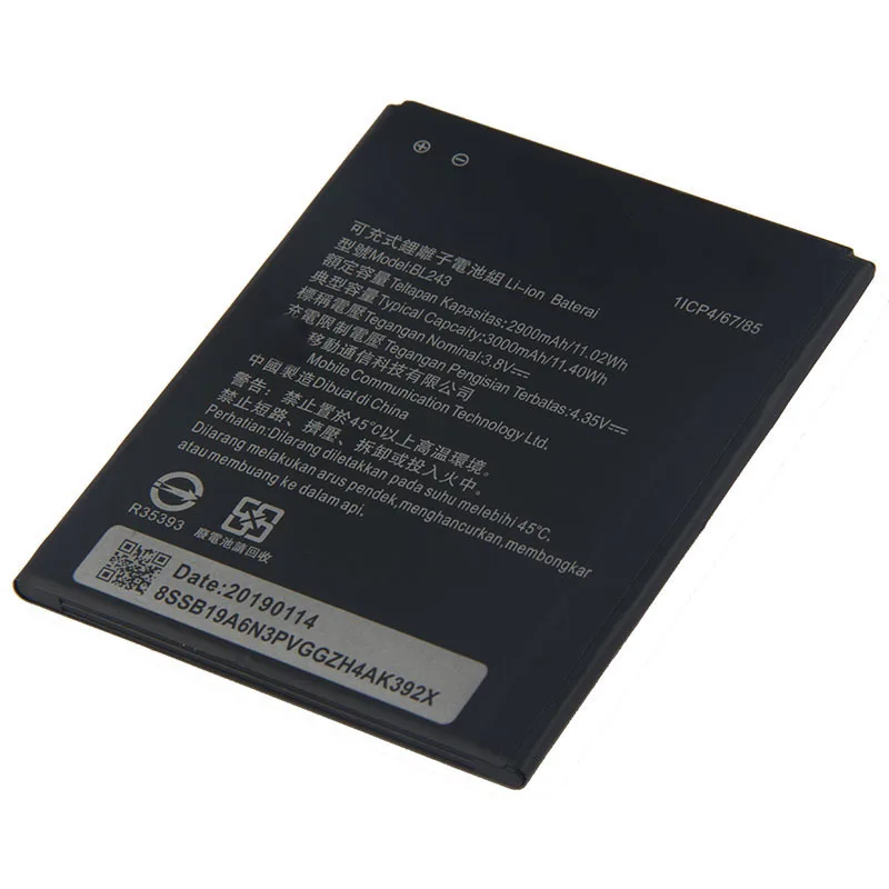 Оригинальный аккумулятор большой емкости BL243 для Lenovo K3 Note K50 T5 A5500 A5860 A5600 A7000 A7600 2900